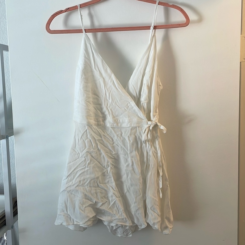 Lulus White Mini Wrap Romper - image 1